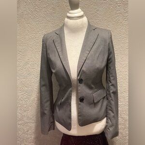 Banana Republic Black Herringbone Pattern Blazer